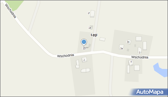Łęgi, Wschodnia, 1D, mapa Łęgi