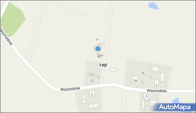 Łęgi, Wschodnia, 1e, mapa Łęgi