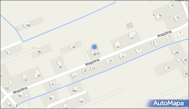 Łężany, Wspólna, 18, mapa Łężany