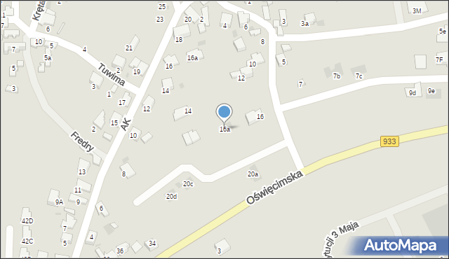 Libiąż, Wspólna, 16a, mapa Libiąż