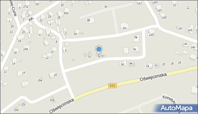 Libiąż, Wspólna, 7c, mapa Libiąż