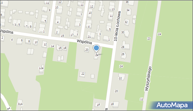Łochów, Wspólna, 24, mapa Łochów