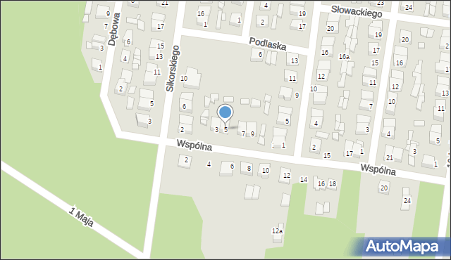 Łochów, Wspólna, 5, mapa Łochów