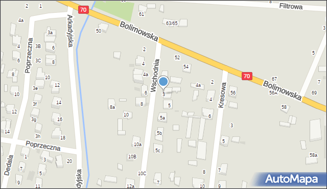 Łowicz, Wschodnia, 3, mapa Łowicza