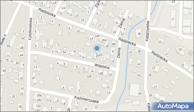 Łowicz, Wspólna, 13, mapa Łowicza