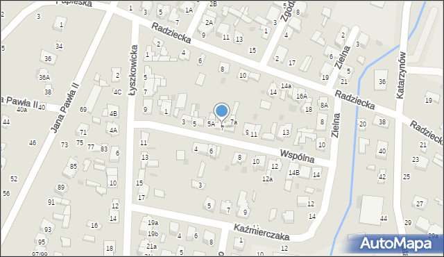 Łowicz, Wspólna, 7, mapa Łowicza