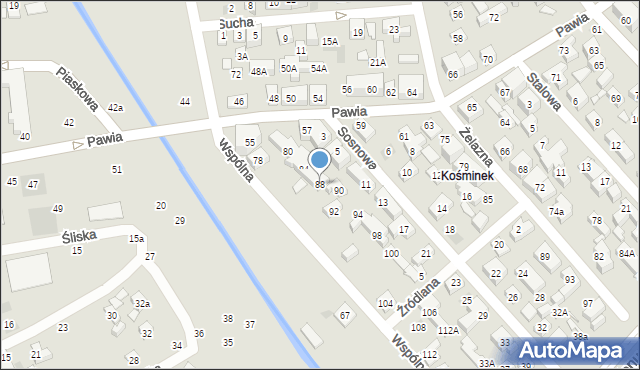 Lublin, Wspólna, 88, mapa Lublina