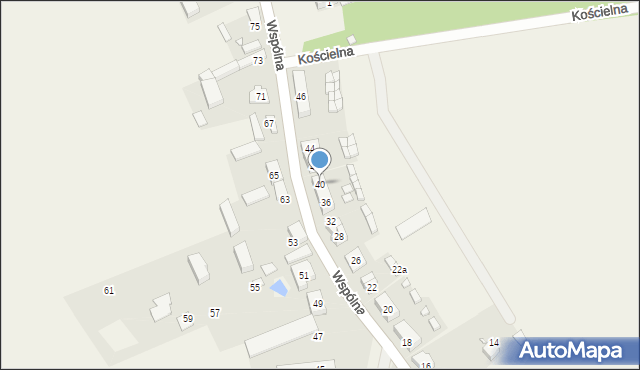 Luciny, Wspólna, 40, mapa Luciny