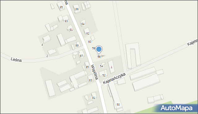 Luciny, Wspólna, 56, mapa Luciny