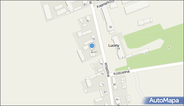 Luciny, Wspólna, 77, mapa Luciny