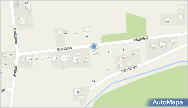 Łuczyce, Wspólna, 13, mapa Łuczyce