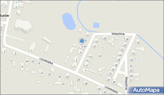 Lututów, Wspólna, 7, mapa Lututów