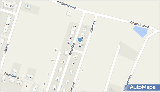 Lutynia, Wspólna, 12, mapa Lutynia
