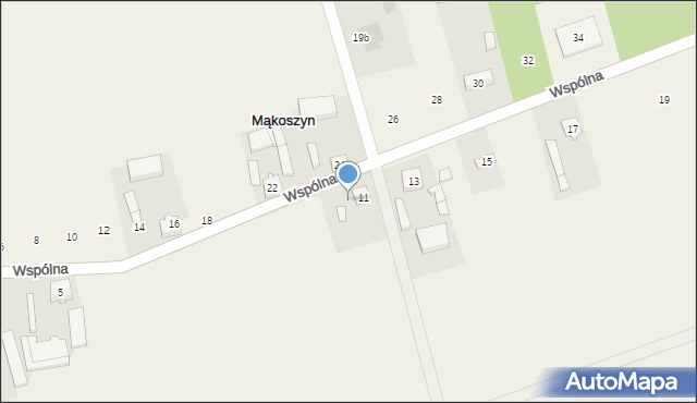 Mąkoszyn, Wspólna, 35, mapa Mąkoszyn