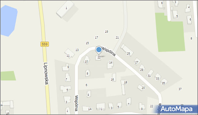 Mańkowo, Wspólna, 12, mapa Mańkowo