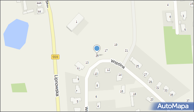 Mańkowo, Wspólna, 15, mapa Mańkowo