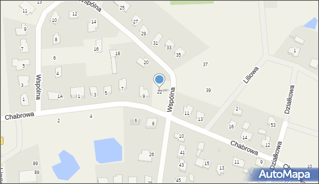 Mańkowo, Wspólna, 22, mapa Mańkowo