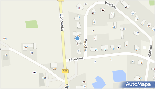Mańkowo, Wspólna, 3, mapa Mańkowo
