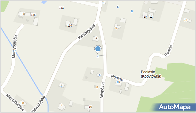Marcyporęba, Wspólna, 4, mapa Marcyporęba