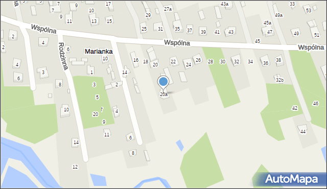 Marianka, Wspólna, 20a, mapa Marianka