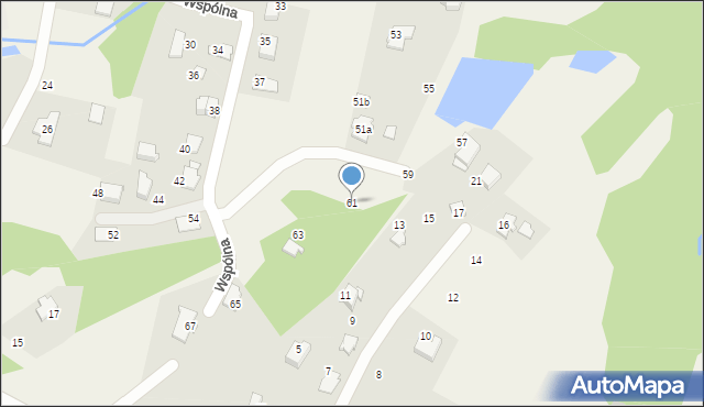 Meszna, Wspólna, 61, mapa Meszna