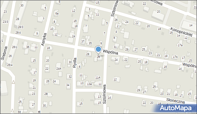 Miasteczko Śląskie, Wspólna, 26, mapa Miasteczko Śląskie