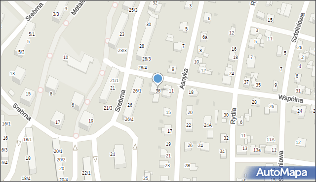 Miasteczko Śląskie, Wspólna, 36, mapa Miasteczko Śląskie
