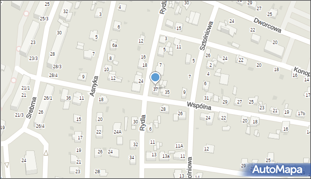 Miasteczko Śląskie, Wspólna, 37, mapa Miasteczko Śląskie