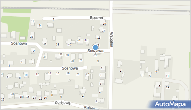 Mierzęcice, Wspólna, 11, mapa Mierzęcice