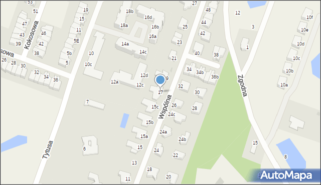 Mierzyn, Wspólna, 17, mapa Mierzyn