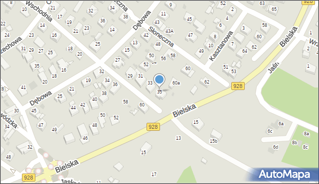 Mikołów, Wschodnia, 35, mapa Mikołów