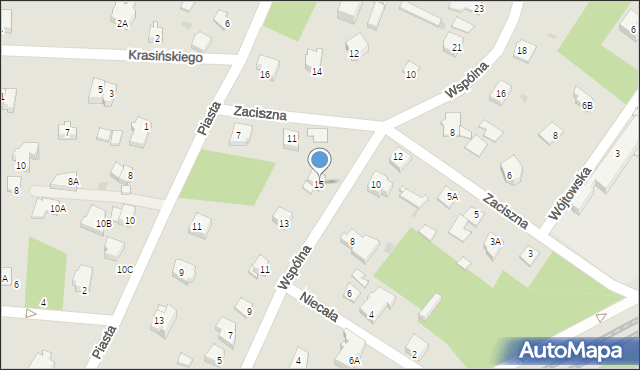 Milanówek, Wspólna, 15, mapa Milanówek