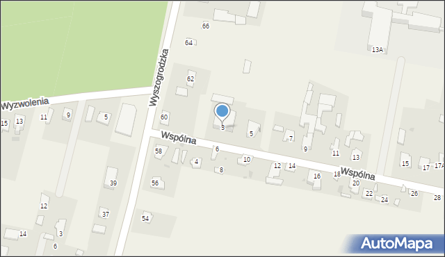 Młodzieszyn, Wspólna, 3, mapa Młodzieszyn