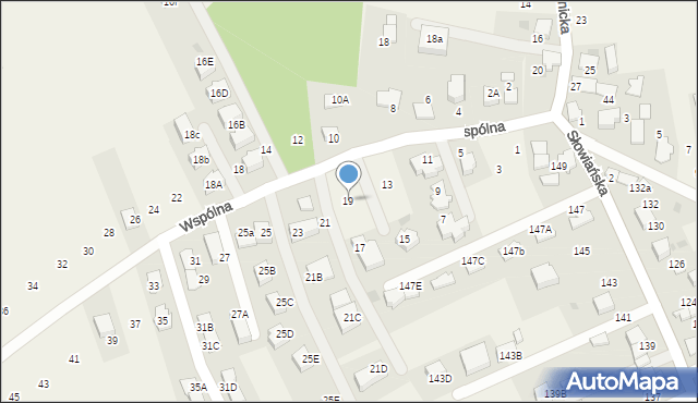 Modlniczka, Wspólna, 19, mapa Modlniczka