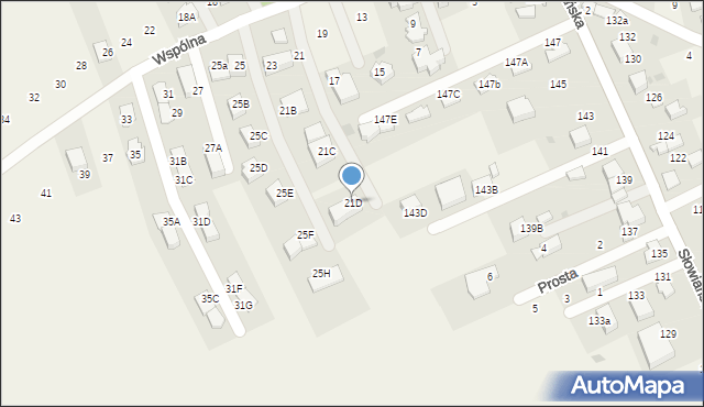 Modlniczka, Wspólna, 21D, mapa Modlniczka