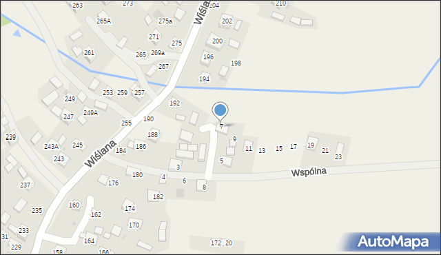 Mokrzyska, Wspólna, 7, mapa Mokrzyska