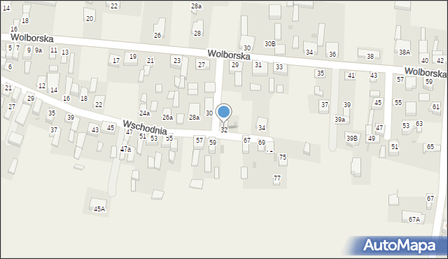 Moszczenica, Wschodnia, 32, mapa Moszczenica