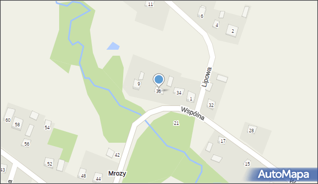 Mrozy, Wspólna, 36, mapa Mrozy