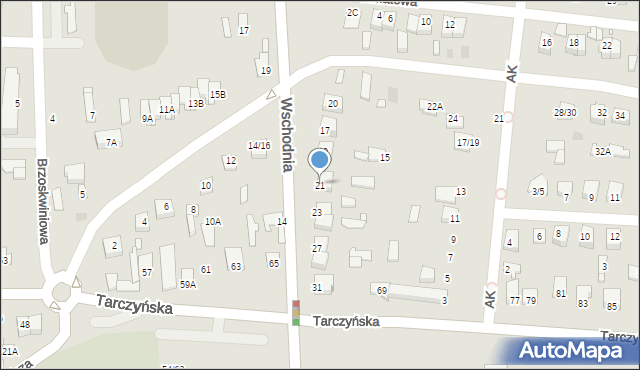 Mszczonów, Wschodnia, 21, mapa Mszczonów