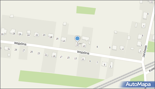 Mysłaków, Wspólna, 12, mapa Mysłaków