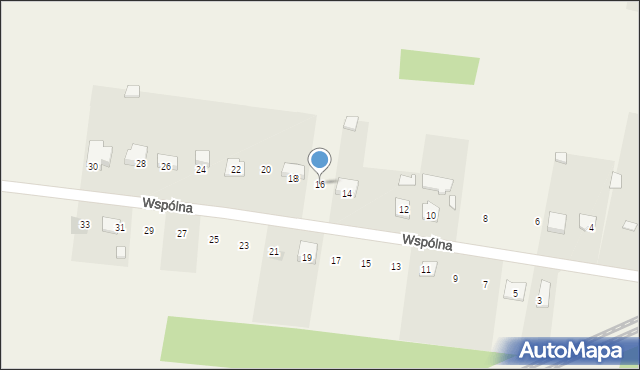 Mysłaków, Wspólna, 16, mapa Mysłaków