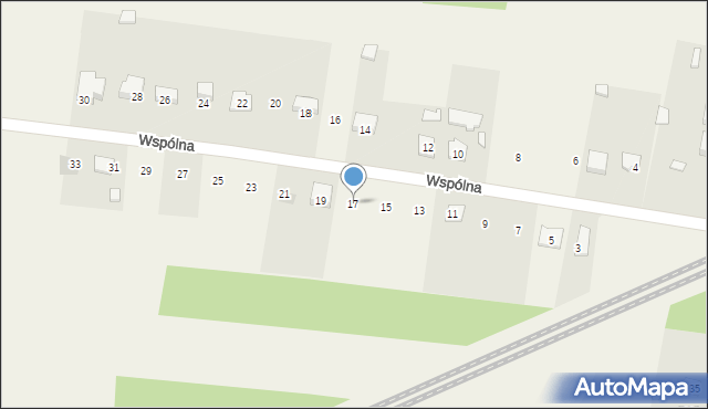 Mysłaków, Wspólna, 17, mapa Mysłaków