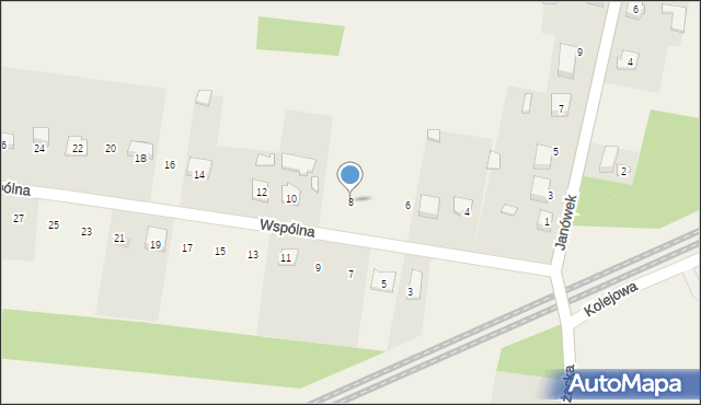 Mysłaków, Wspólna, 8, mapa Mysłaków