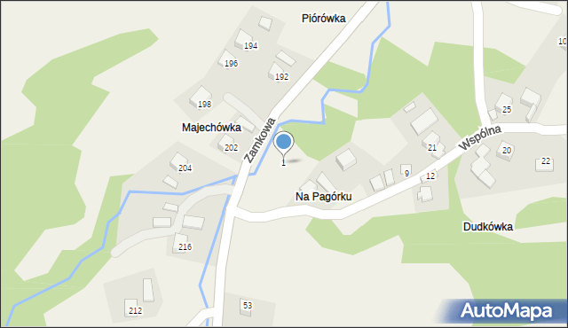 Nawojowa, Wspólna, 1, mapa Nawojowa