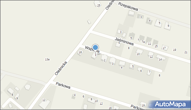 Nieciszów, Wspólna, 1, mapa Nieciszów