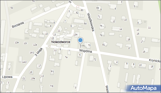 Nowodworce, Wspólna, 2, mapa Nowodworce
