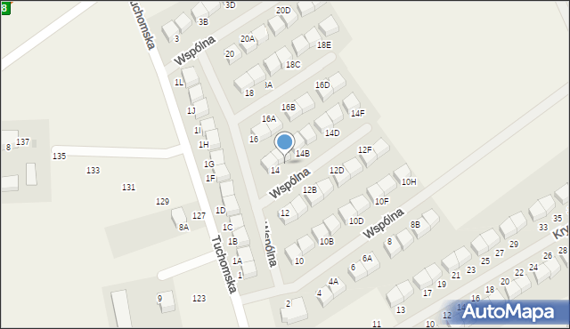 Nowy Tuchom, Wspólna, 14A, mapa Nowy Tuchom