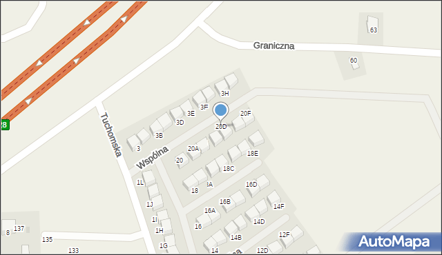 Nowy Tuchom, Wspólna, 20D, mapa Nowy Tuchom