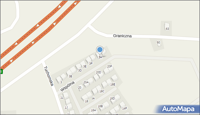 Nowy Tuchom, Wspólna, 3H, mapa Nowy Tuchom