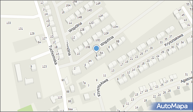 Nowy Tuchom, Wspólna, 6, mapa Nowy Tuchom